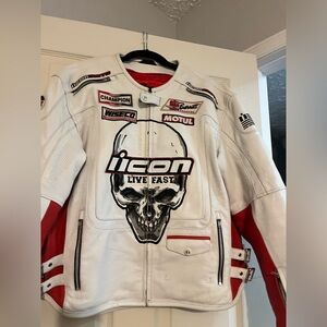 ICON Victory Death Gold Glory
Crusader White Leather Jacket